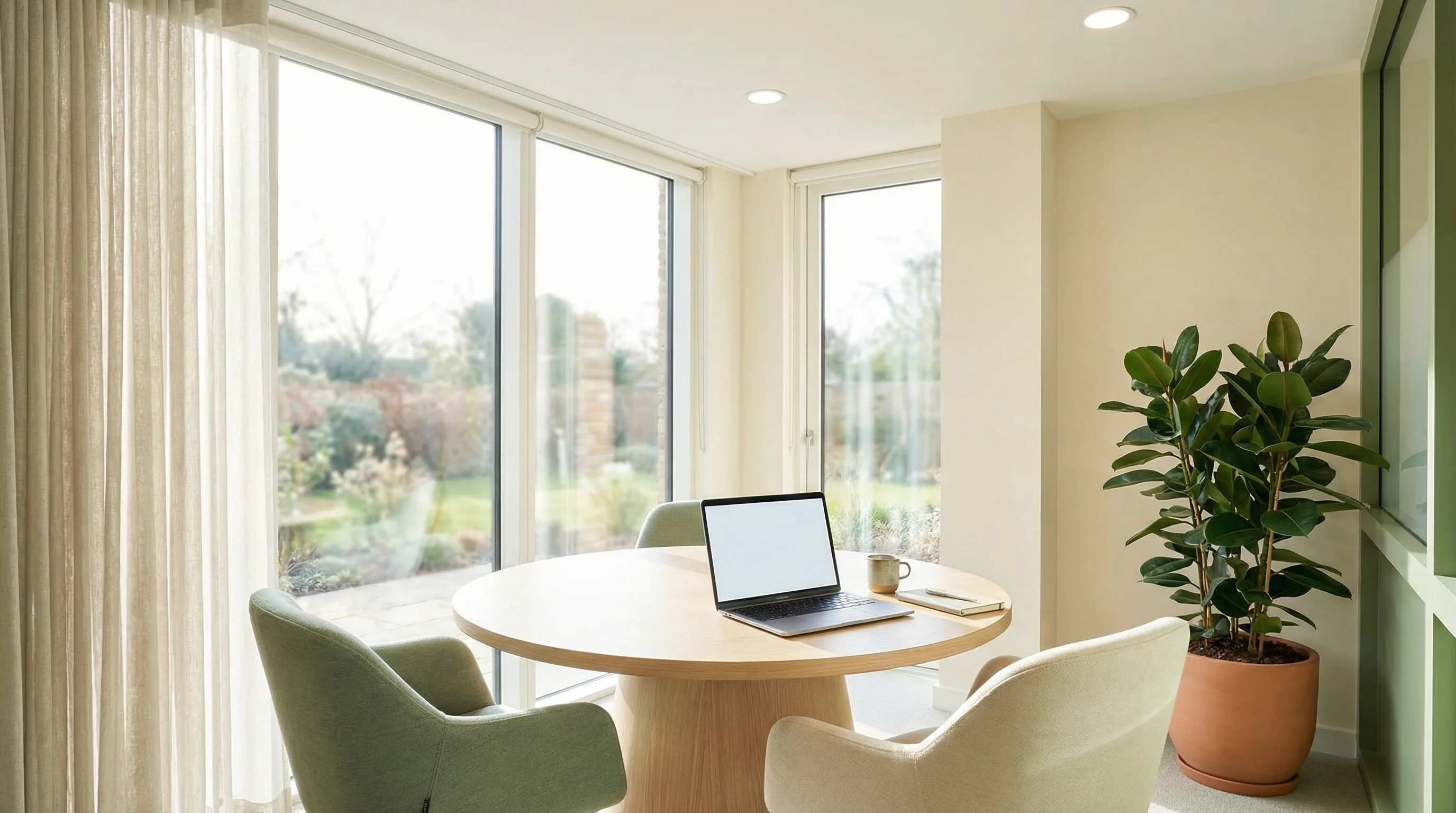 Welcoming professional meeting room ready for a business consultation
