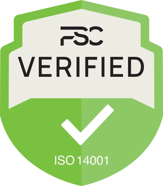 FSC Verified ISO 14001 Environmental Management badge